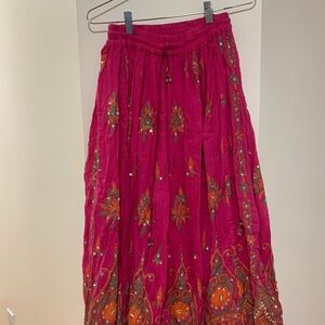 Embroidered Bohemian Maxi Skirt
